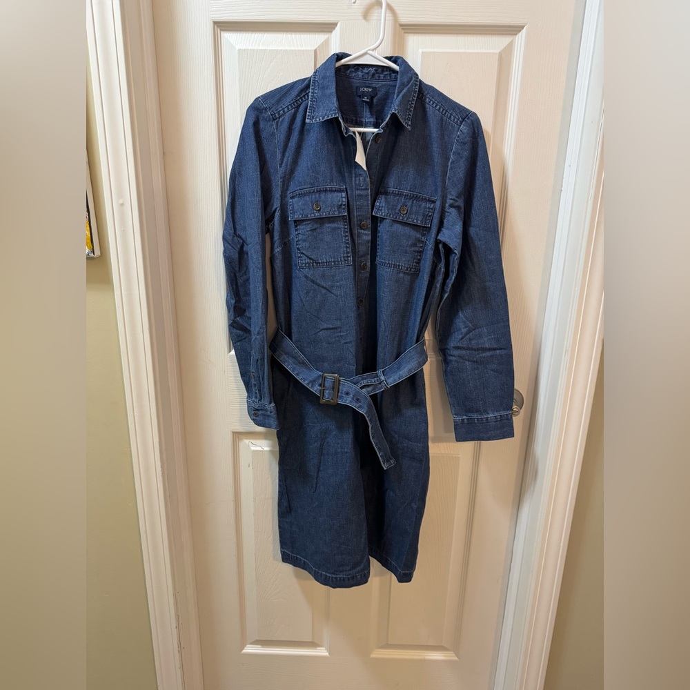 J.Crew Chambray Utility Shirt dress size 6 - Picture 4 of 10